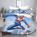 Parure de lit spider - man avec housse de couette et motif dessin anime 3d pour enfants, 100 % polyester, ...