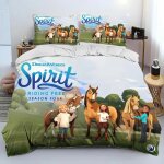 Parure de lit spirit riding free horses, housse de couette pour enfants, motif chevaux de dessin anime, ... Parure de lit spirit riding free horses, housse de couette pour enfants, motif chevaux de dessin anime, ...