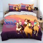 Parure de lit spirit riding free horses, housse de couette pour enfants, motif chevaux de dessin anime, ... Parure de lit spirit riding free horses, housse de couette pour enfants, motif chevaux de dessin anime, ...