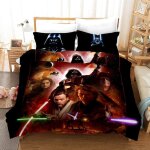 - parure de lit star wars avec housse de couette et taie d'oreiller, microfibre, impression num��rique ...