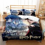 Parure de lit ste - x 135 x 200 cm, housse de couette et taie d'oreiller 80 x 80 cm, motif harry potter, ...