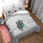 Parure de lit ste - x facile d'entretien lit double parure de lit imprim�e cyan, motif tigre