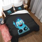 Parure de lit ste - x avec housse de couette et 2 taies d'oreiller motif dj et musique