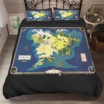 Parure de lit ste - x, housse de couette et taies d'oreiller imprim�es du film le seigneur des anneaux, ...