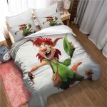 Parure de lit ste - x pour jeunes, housse de couette animaux 3d, microfibre, avec 2 taies d'oreiller ...