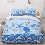 Parure de lit sur le th��me nautique de l'oc��an - parure de lit avec housse de couette - bateau - ancre ...