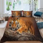 Parure de lit tigre pour adolescents osciller microfibre impression d housse de couette et taie d'oreiller ...