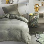 Parure de lit - today - 123327 - 1 personne - 140x200 cm - gaze de coton unie - sauge