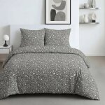 Parure de lit today sunshine imprim� l�opard r�versible gris anthracite 260x240 cm
