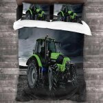 Parure de lit tracteur avec housse de couette et housse de couette pour garcon , motif tracteur, motif ...