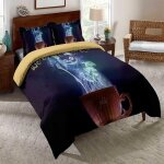 Parure de lit eu - vv alice au pays des merveilles, housse de couette 140 x 200 cm, parure de lit 3 pieces ...