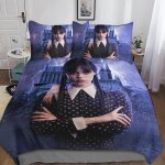 Parure de lit wednesday addams avec housse de couette et housse de couette pour enfant motif animal kawaii ...