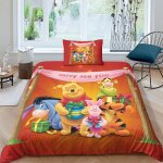 Parure de lit winnie l'ourson, housse de couette imprim�e, housse de couette winnie l'ourson avec fermeture ...