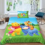 Parure de lit winnie l'ourson, housse de couette imprim�e, housse de couette winnie l'ourson avec fermeture ...