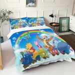 Parure de lit winnie l'ourson avec housse de couette et taie d'oreiller 3d pour enfant, universelle et ...