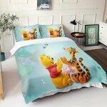 Parure de lit winnie l'ourson avec housse de couette et taie d'oreiller 3d pour enfant, universelle et ...
