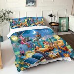 Parure de lit winnie l'ourson avec housse de couette et taie d'oreiller 3d pour enfant, universelle et ...