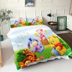 Parure de lit winnie l'ourson avec housse de couette et taie d'oreiller 3d pour enfant, universelle et ...