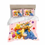 Parure de lit winnie l'ourson et tigrou, housse de couette de luxe, king size, en coton, imprime dessin ...