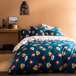 Parure de lit x cm narcisse housse de couette x cm + taies d'oreiller x cm imprim��es r��versibles % ...