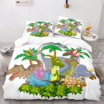 Parure de lit x doux confortable parures de lit microfibre housse de couette fille dinosaure x cm + x ...