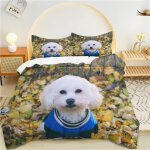 Parure de lit x enfant automne, chien maltais housse de couette x microfibre housse couette personne ...