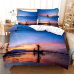 Parure de lit x enfant filet de p��che au coucher du soleil housse de couette x avec fermeture ��clair ...