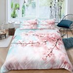 Parure de lit x enfant fleurs de cerisier roses du japon housse de couette x avec fermeture ��clair - ...
