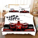 Parure de lit x enfant formule voiture rouge housse de couette x avec fermeture ��clair - sets de housse ...