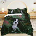 Parure de lit x enfant plantes vertes, bouledogue housse de couette x microfibre housse couette personne ...