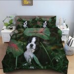 Parure de lit x enfant plantes vertes, bouledogue housse de couette x microfibre housse couette personne ...