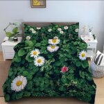 Parure de lit x enfant plantes vertes, fleur housse de couette x microfibre housse couette personne avec ...