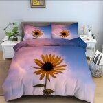 Parure de lit x enfant rose, fleur jaune housse de couette x microfibre housse couette personne avec ...