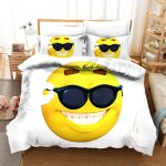 Parure de lit x enfant smiley jaune housse de couette x avec fermeture ��clair - sets de housse couette ...