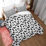 Parure de lit x enfant teckel noir housse de couette x avec fermeture ��clair - sets de housse couette ...