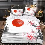 Parure de lit x japon personnes d motif fleurs de cerisier housse de couette douce microfibre avec fermeture ...
