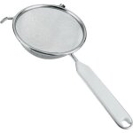 Passoire tamis a manche - d : 14 cm - aluminium et plastique - blanc