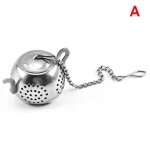Passoire a th� en m�tal en forme de th�i�re, infuseur a th� en acier inoxydable, filtre a epices a base ...