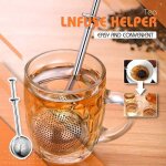 Passoire a thé en maille sphérique avec poignée télescopique en acier inoxydable, boule a thé, infuseur ... Passoire a thé en maille sphérique avec poignée télescopique en acier inoxydable, boule a thé, infuseur ...