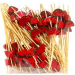 Pastque - 12cm, 100pcs, brochettes en bambou jetables nourriture fruits cocktail cure - dents fait a ...