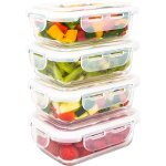 Pata - lot de 4 botes alimentaires en verre 360 ml. rcipient hermtique. botes de conservation pour ...