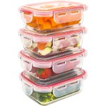 Pata - lot de 4 botes alimentaires en verre 360 ml. rcipient hermtique. botes de conservation pour ...