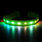Pata - collier lumineux pour chien u2013 collier led rechargeable et etanche par usb avec 4 modes clignotants ...