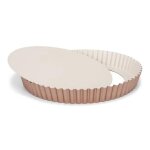 Moule a quiche - patisse - 28 cm - acier - cuivre / beige - antiadh�sif