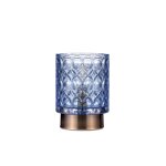 Pauleen lampe a poser chic glamour e14 15lm pile min mt / verre bleu / laiton