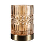 Pauleen lampe a poser crystal elegance max25w e27 verre / m�tal ambre / laiton 230v