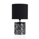 Pauleen lampe a poser crystal glow max20w e14 tissu / verre noir / gris 230v