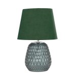 Pauleen lampe a poser crystal velours max40w e14 verre / tissu vert 230v