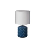 Pauleen lampe a poser glowing midnight max20w e14 tissu / c�ramique blanc / bleu