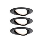 Paulmann - kit de 3 spots encastrables nova plus slim coins ronds orientables noir mat �8, 4 cm - noir ...